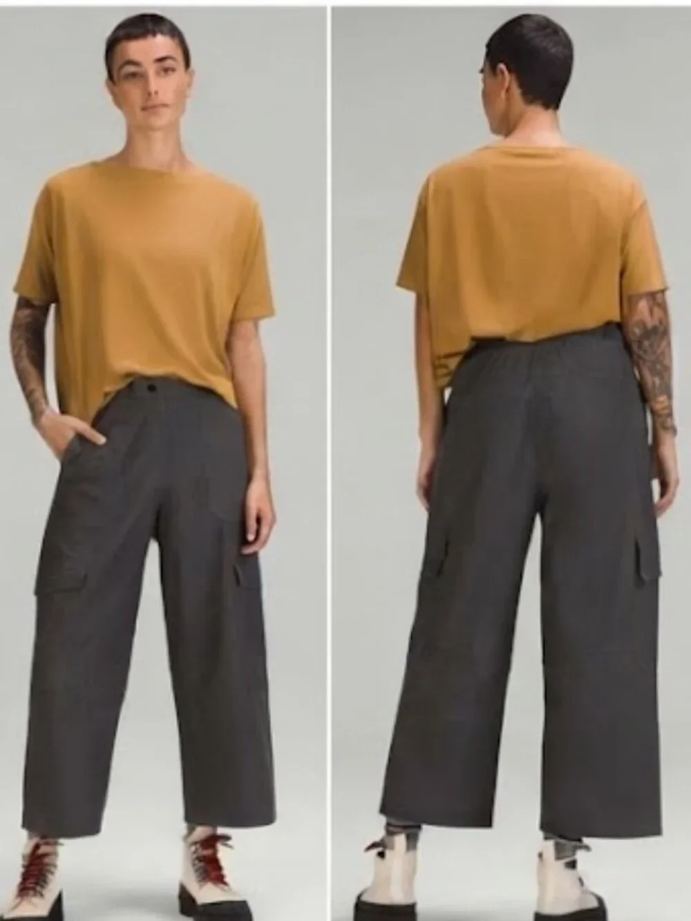 Lululemon Light Utilitech Cargo Pocket High-Rise Crop Sz 30 Graphite Grey